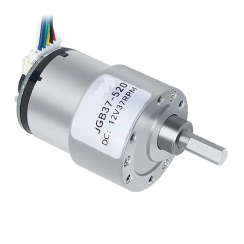 JGB37-520 Hall Encoder Miniature DC Geared Motor, 6V~12V, High Forward and Reverse Torque, 21KG.CM Miniature Geared Motor. (Without Stand) in Kuwait