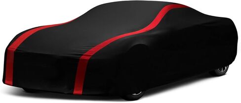 Indoor Car Cover for Muscle Cars, Stretch Satin Luxury Vehicle Cover, Breathable & Scratch Resistant, Snug Fit Compatible with Ford Mustang, Chevy Camaro, BMW M4, Corvette C8, Nissan GTR in Saudi Arabia