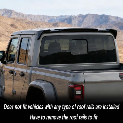 STSEV01 Rear Spoiler Cab Roof Wing Fit for Jeep Gladiator JT 2020-2026 Accessories Mojave/Overland/Rubicon/Sahara/Sport/Texas Trail/Willys 41, ABS Gloss Black Add-on Top Lip Truck Cabs Exterior in Saudi Arabia