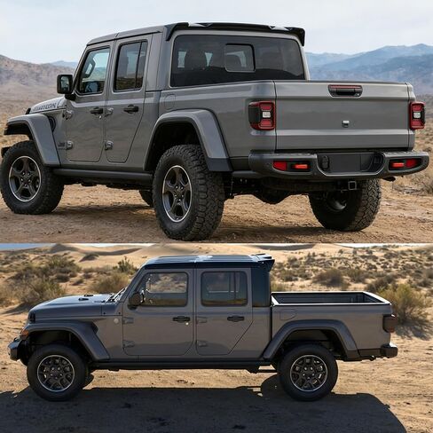 STSEV01 Rear Spoiler Cab Roof Wing Fit for Jeep Gladiator JT 2020-2026 Accessories Mojave/Overland/Rubicon/Sahara/Sport/Texas Trail/Willys 41, ABS Gloss Black Add-on Top Lip Truck Cabs Exterior in Saudi Arabia