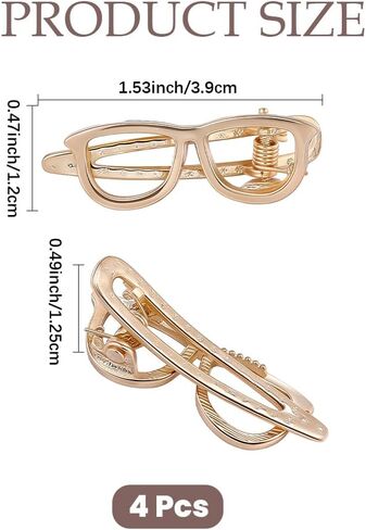 CRASPIRE 1 Box 4Pcs Glasses Paper Clips Decorative Metal Paperclips Gold Eyeglass Shaped Bookmark Clips Paper Book Marker Clamps for Planners Journals File Note Sorting Office School Desk Supplies in Kuwait