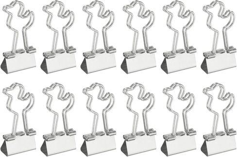 PATIKIL 12Pcs Small Binder Clips, Duck Shape Cute Binder Clips Paper Clamps Bulk Plating for Paper Bookmarks Planner Notes Letter Journals Office Supplies Bags Crafts, Silver in Kuwait