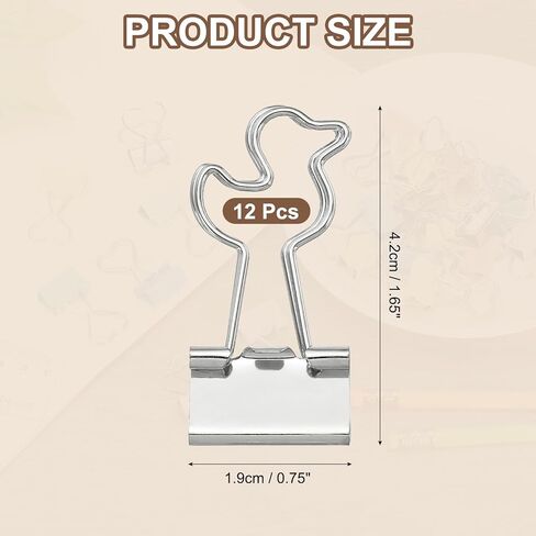 PATIKIL 12Pcs Small Binder Clips, Duck Shape Cute Binder Clips Paper Clamps Bulk Plating for Paper Bookmarks Planner Notes Letter Journals Office Supplies Bags Crafts, Silver in Kuwait