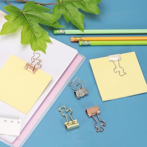 PATIKIL 12Pcs Small Binder Clips, Duck Shape Cute Binder Clips Paper Clamps Bulk Plating for Paper Bookmarks Planner Notes Letter Journals Office Supplies Bags Crafts, Silver in Kuwait