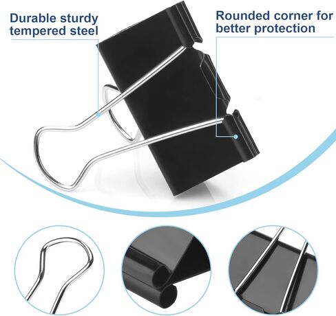 228 PCS Binder Clips Assorted Sizes, Extra Large Medium Small Mini and Micro, Metal Paper Binder Clip Black,Paper Clamps, 6 Sizes for Office Supplies, School and Home in Saudi Arabia