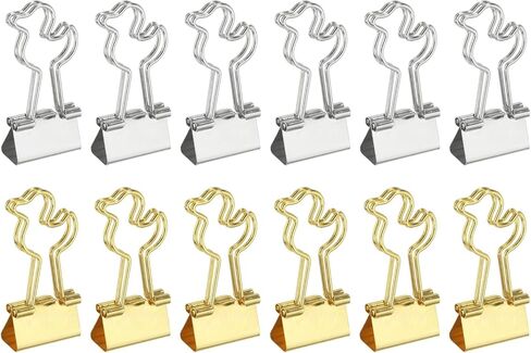 PATIKIL 12Pcs Small Binder Clips, Duck Shape Cute Binder Clips Paper Clamps Bulk Plating for Paper Bookmarks Planner Notes Letter Journals Office Supplies Bags Crafts, Silver in Kuwait