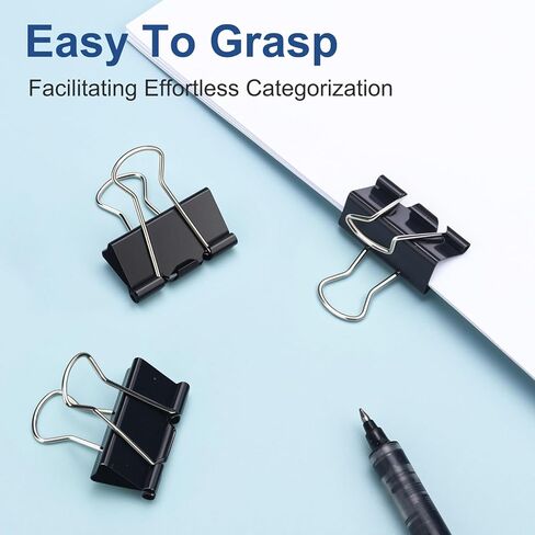 228 PCS Binder Clips Assorted Sizes, Extra Large Medium Small Mini and Micro, Metal Paper Binder Clip Black,Paper Clamps, 6 Sizes for Office Supplies, School and Home in Saudi Arabia