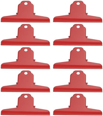 10Pcs Metal Binders Clips 3.94in – Multipurpose Paper Bull Clamps for Office Documents Home Kitchen Supplies, Electroplated Design(Red) in Kuwait