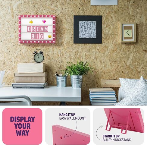 Cinema Light Box for Girls - 8 9 10 11 12 Year Old Girl Gifts - Gift for Teen, Tween Girl - Birthday Gifts for 11 Year Old Girls - Teenage Room Decor - Name Light up Sign for Wall - Cute Tween Toys in Kuwait