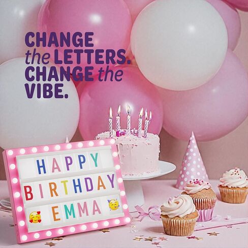 Cinema Light Box for Girls - 8 9 10 11 12 Year Old Girl Gifts - Gift for Teen, Tween Girl - Birthday Gifts for 11 Year Old Girls - Teenage Room Decor - Name Light up Sign for Wall - Cute Tween Toys in Kuwait