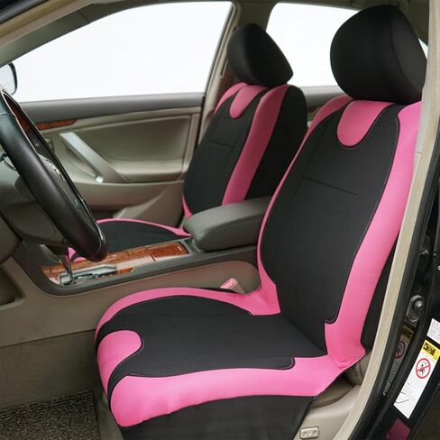 Car Seat Cover Full Seat, Soft Breathable Front and Rear Split Bench Protector, Comfortable Sporty Automotive Interior Chair Protection Cover, Universal for Truck Sedan SUV (Pink) in Saudi Arabia