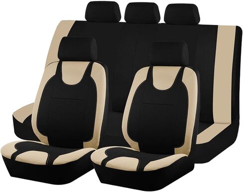 Car Seat Cover Full Seat, Soft Breathable Front and Rear Split Bench Protector, Comfortable Sporty Automotive Interior Chair Protection Cover, Universal for Truck Sedan SUV (Pink) in Saudi Arabia