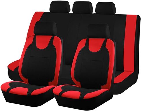 Car Seat Cover Full Seat, Soft Breathable Front and Rear Split Bench Protector, Comfortable Sporty Automotive Interior Chair Protection Cover, Universal for Truck Sedan SUV (Pink) in Saudi Arabia