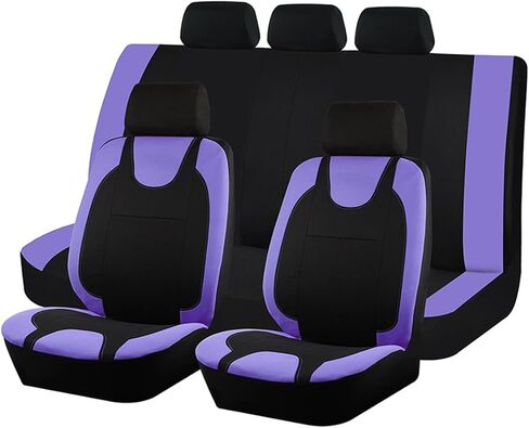 Car Seat Cover Full Seat, Soft Breathable Front and Rear Split Bench Protector, Comfortable Sporty Automotive Interior Chair Protection Cover, Universal for Truck Sedan SUV (Pink) in Saudi Arabia