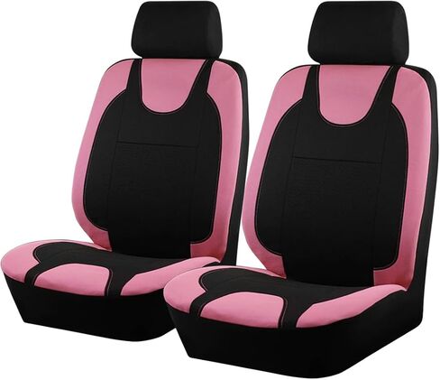 Car Seat Cover Full Seat, Soft Breathable Front and Rear Split Bench Protector, Comfortable Sporty Automotive Interior Chair Protection Cover, Universal for Truck Sedan SUV (Pink) in Saudi Arabia