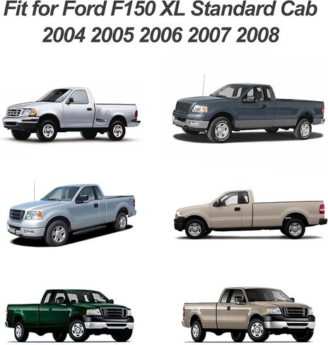 أغطية مقاعد أمامية مقسمة من قماش أكسفورد المتين ESMING 40/20/40 لسيارة Ford F150 XL Standard Cab 2004 2005 2006 2007 2008 مع أحزمة أمان مدمجة ومسند ذراع صلب - أسود in Kuwait