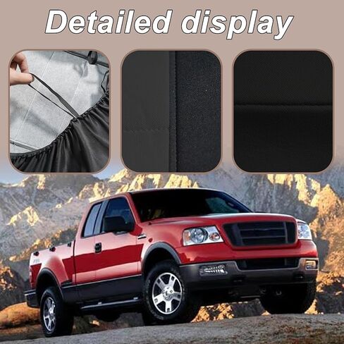 أغطية مقاعد أمامية مقسمة من قماش أكسفورد المتين ESMING 40/20/40 لسيارة Ford F150 XL Standard Cab 2004 2005 2006 2007 2008 مع أحزمة أمان مدمجة ومسند ذراع صلب - أسود in Kuwait