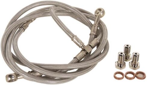 Tusk Front ATV Steel Braided Brake Line Standard Length Silver Compatible with Yamaha Banshee 350 1990-2006 in Kuwait