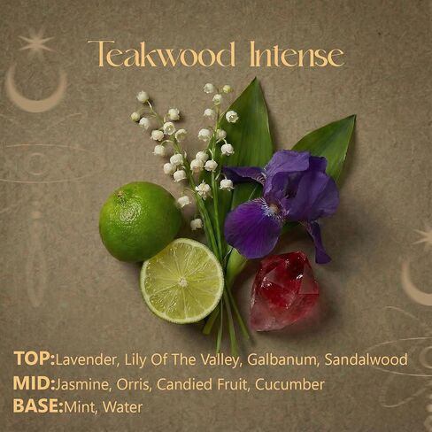 Hanging Car Air Freshener, 2 Pack Glass Car Scent Decor with Decorative Crystals, 6 Scents,Teakwood Intense, Long-Lasting Fragrance, Budget Friendly in Saudi Arabia
