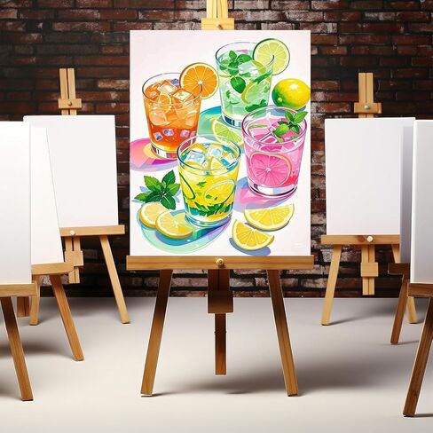 Masendp Summer Juice Paint by Numbers Kit for Kids Ages 8–12, Easy Beginner Canvas Paint by Number Set for Boys & Girls, DIY Painting Kit with Paints & Brushes in Kuwait