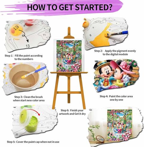 JYLMOOD Paint by Number for Adult Kits, DIY Cartoon Acrylic Oil Painting Kits for Adults Kids Beginners for Home Wall Decor Gifts 16x20 Inch (No Frame) in Kuwait