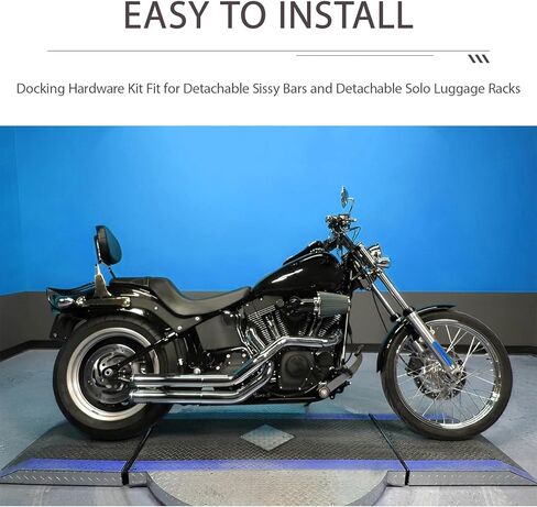 Passenger Backrest Sissy Bar Docking Hardware Kit Compatible with Harley Dyna Fat Bob Street Bob Low Rider Super Glide Wide Glide FXDL FXDF FXDWG 2006-2017 Models (Silver) in Saudi Arabia
