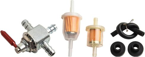 Two-Way SteelCut-Off Valve Kit with 14 Barb Fittings, On-Off-On Configuration, Replaces OEM Part 482212 for Small Engines andSystems in Saudi Arabia
