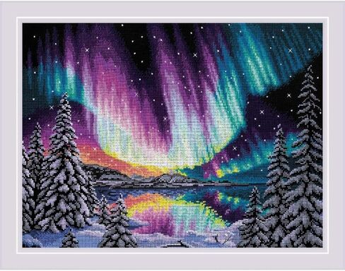 RIOLIS - Northern Fairytale 2038, Cross Stitch Kits 15¾"x11¾, Cross Stitch Kits for Beginners & Advanced, Crossstitching Kits Adult, Counted Stitching Kits, Embroidery Kit in Saudi Arabia