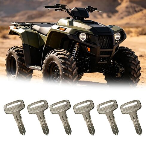 6 قطع مفاتيح فارغة ATV 4010321، مفتاح إشعال من سبائك الفضة متوافق مع Polaris Wheeler ATV Ranger RZR Snowmobile يناسب رمز المفتاح 22 23 27 28 سلسلة لاستبدال الفراغات in Kuwait