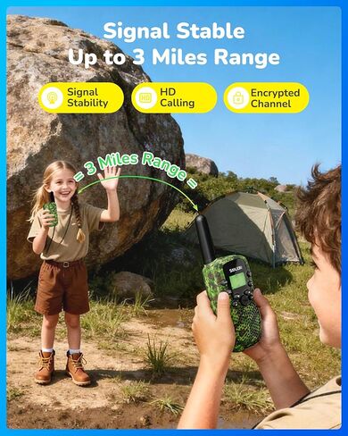SANJOIN Walkie Talkies 2 Pack for Kids Toys,Outdoor Toys Gifts for Boys Girls 3-12 Years Old,Camouflage Walkie Talkie 3 Miles Range to Camping,Outdoor,4 Year Old Girl Birthday Gifts for 4 5 6 7 8 9 10 in Saudi Arabia