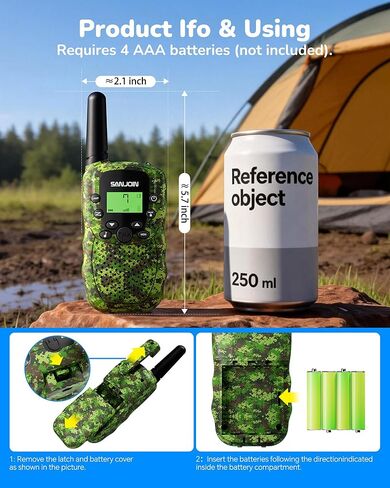 SANJOIN Walkie Talkies 2 Pack for Kids Toys,Outdoor Toys Gifts for Boys Girls 3-12 Years Old,Camouflage Walkie Talkie 3 Miles Range to Camping,Outdoor,4 Year Old Girl Birthday Gifts for 4 5 6 7 8 9 10 in Saudi Arabia