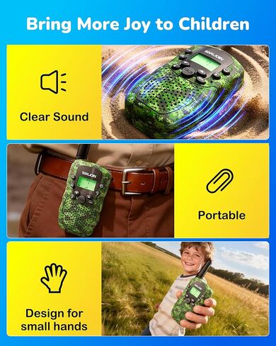 SANJOIN Walkie Talkies 2 Pack for Kids Toys,Outdoor Toys Gifts for Boys Girls 3-12 Years Old,Camouflage Walkie Talkie 3 Miles Range to Camping,Outdoor,4 Year Old Girl Birthday Gifts for 4 5 6 7 8 9 10 in Saudi Arabia