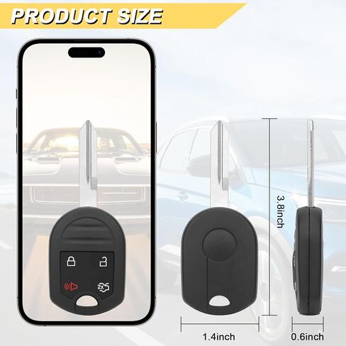 استبدال Vurkcy Key Fob لـ 2001-2015 Ford Explorer/ 05-14 Mustang/ 03-17 Expedition/ 07-15 Edge/ 00-19 Taurus/ 00-09 Mercury Sable/ 05-11 Mariner Milan/ 04-15 Lincoln Navigator، CWTWB1U793 in Kuwait
