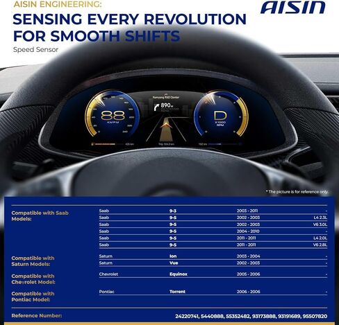AISIN AFTERMARKET ASWGM-00128 Transmission Speed Sensor - Compatible with Chevrolet Equinox 2005-2006, Pontiac Torrent 2006, Saturn Ion 2003-2004, Vue 2002-2003, Saab 9-3 9-5 2003-2011 in Kuwait