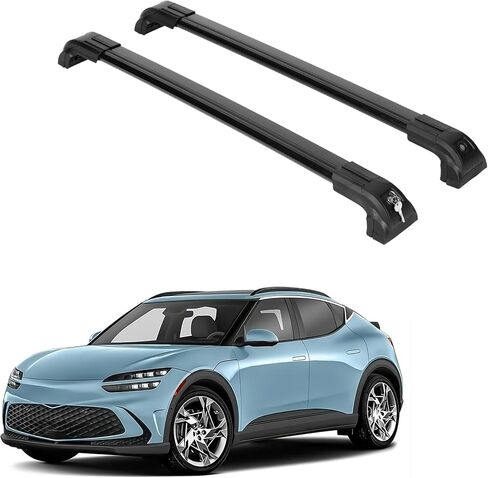 ERKUL Roof Rack Cross Bars for Genesis GV60 2023-2026 | Anti-Theft Lock Aluminum Crossbars for Rooftop, Cargo Carrier, Luggage, Kayak, Canoe, Bike | Black in Kuwait