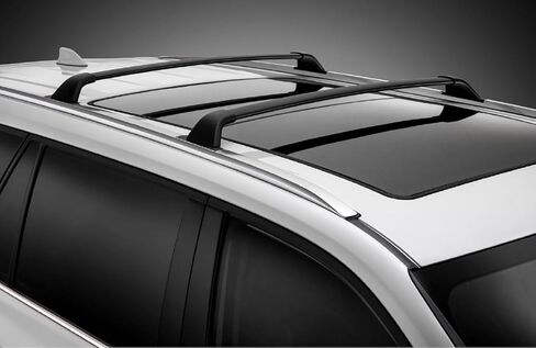 Toyota Grand Highlander LE Roof Rack Cross Bars, Direct-to-Roof Mount, Black, Aerodynamic Design in Kuwait