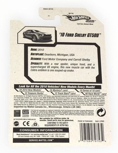 Hot Wheels 2010 New Models Ford Mustang Shelby GT500 GT-500 Grey Silver in Kuwait