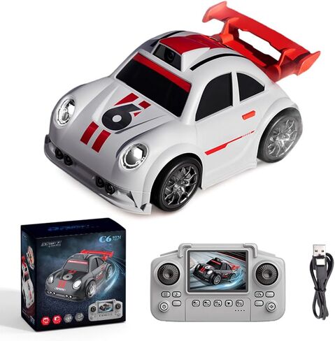 GoolRC RC Cars with Camera, Tabletop Mini Remote Control Car, Racing RC Drift Car with Light and Sound (White) in Kuwait