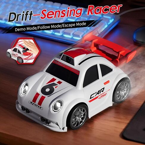 GoolRC RC Cars with Camera, Tabletop Mini Remote Control Car, Racing RC Drift Car with Light and Sound (White) in Kuwait