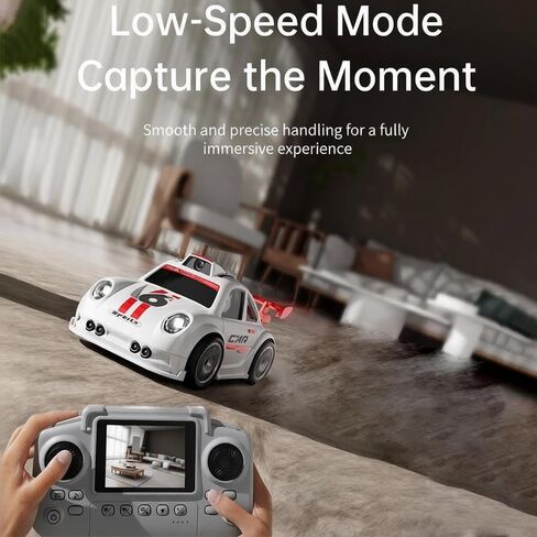 GoolRC RC Cars with Camera, Tabletop Mini Remote Control Car, Racing RC Drift Car with Light and Sound (White) in Kuwait