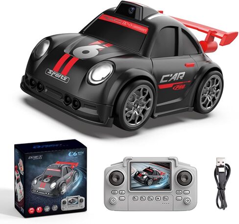 GoolRC RC Cars with Camera, Tabletop Mini Remote Control Car, Racing RC Drift Car with Light and Sound (White) in Kuwait
