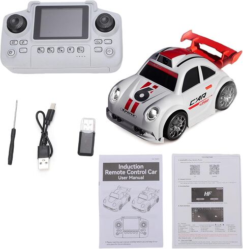 GoolRC RC Cars with Camera, Tabletop Mini Remote Control Car, Racing RC Drift Car with Light and Sound (White) in Kuwait