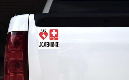 مجموعة الإسعافات الأولية من ستيكر توك AED موجودة داخل ملصق الفينيل، مقاس 5 بوصات × 5 بوصات in Kuwait