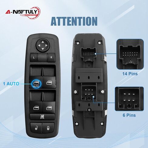 Master Power Window Switch Driver Side 14 Pins + 6 Pins Compatible with 2017 2018 2019 Dodge Journey, Front Left Window Control Switch OEM 68307001AA in Kuwait