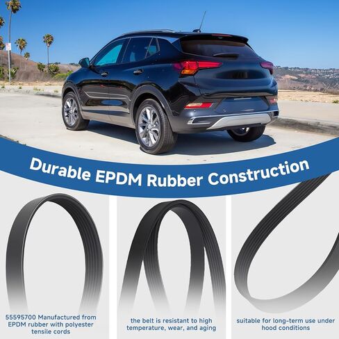 Serpentine Belt 55595700, Replacement Accessory Drive Belt 6PK1390 EPDM, Compatible with Buick Encore 2013-2021, Chevrolet Sonic 2013-2020, Chevrolet Trax 2015-2021 1.4L in Saudi Arabia