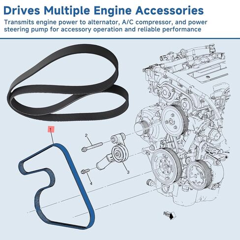 Serpentine Belt 55595700, Replacement Accessory Drive Belt 6PK1390 EPDM, Compatible with Buick Encore 2013-2021, Chevrolet Sonic 2013-2020, Chevrolet Trax 2015-2021 1.4L in Saudi Arabia