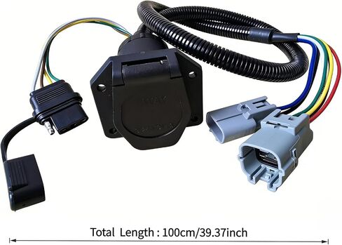 7-Blade and 4-Flat Trailer Wiring Harness for Toyota Tundra 2007-2013 - Complete Vehicle-Side T-Connector Kit, Factory Tow Package Required, Replace OE# 43395 in Saudi Arabia