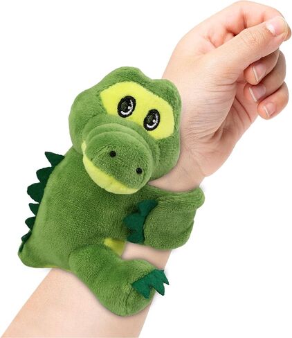DolliBu Alligator Stuffed Animal Slap Bracelet - Fluffy Wild Animal Magnetic Snap Bracelet for Kids, Wearable Plush Slap Bracelet Wrist Band Toy for Children's Accessory, Play, Party Favor - 4.4 Inch in Kuwait