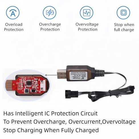 SM-3P Charger with SM-3PIN Plug for 7.4V 2S Lipo Battery RC Car RC Tank RC Boat Toys Universal 7.4V USB Charger Cable with Protection 2 Pack SM3P Charger in Saudi Arabia
