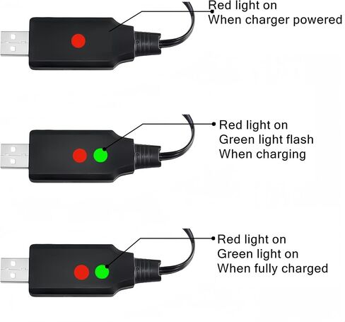 SM-3P Charger with SM-3PIN Plug for 7.4V 2S Lipo Battery RC Car RC Tank RC Boat Toys Universal 7.4V USB Charger Cable with Protection 2 Pack SM3P Charger in Saudi Arabia
